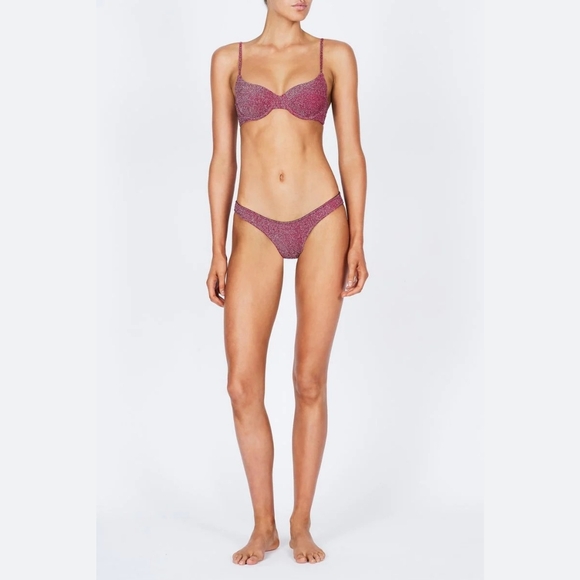 Triangl Grape Sparkle Macia Set Bikini Swimsuit Size XS Pink - Picture 4 of 16